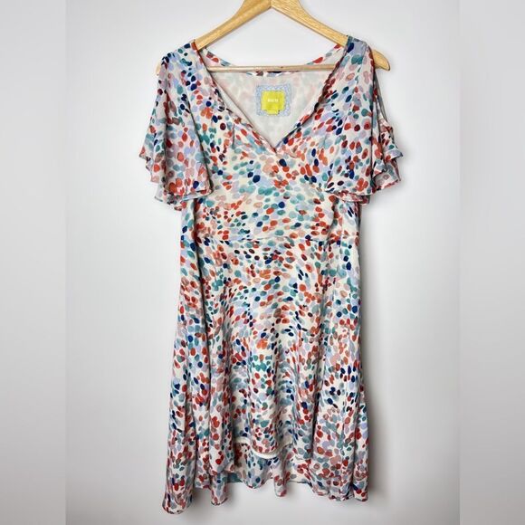 Anthropology Maeve fluttered  watercolor dress size small - Picture 5 of 7